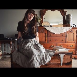 Simply Grey Linen Skirt